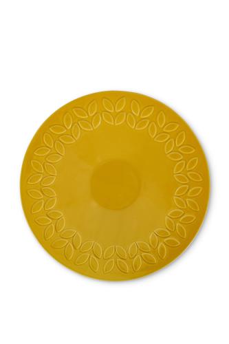 Coincasa διακοσμητική πιατέλα μονόχρωμη με ανάγλυφα φύλλα 27 cm - 007268435 Κίτρινο